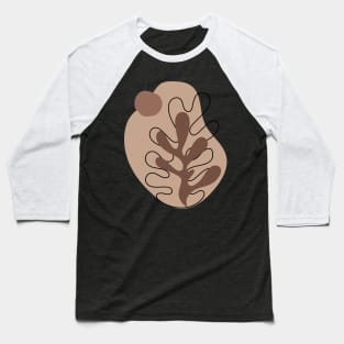 Modern Minimalist Simple Abstract Pastel Pink Black Leaf Art Baseball T-Shirt